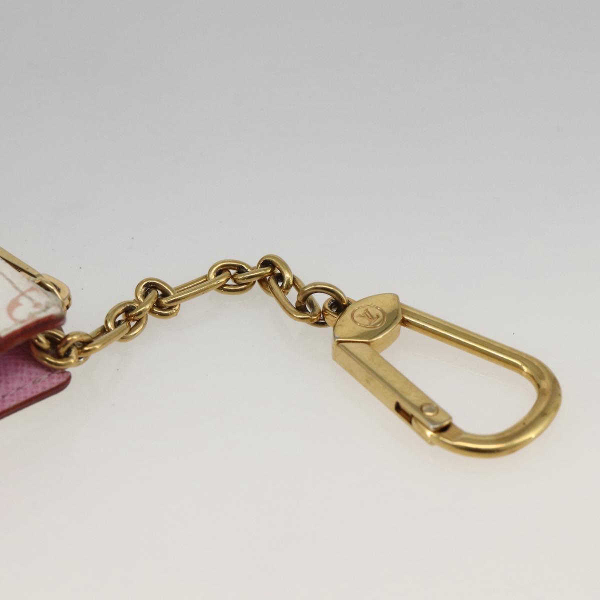 LOUIS VUITTON Multicolor Pochette Cles NM Coin Purse White M93734 Auth BAZ750A