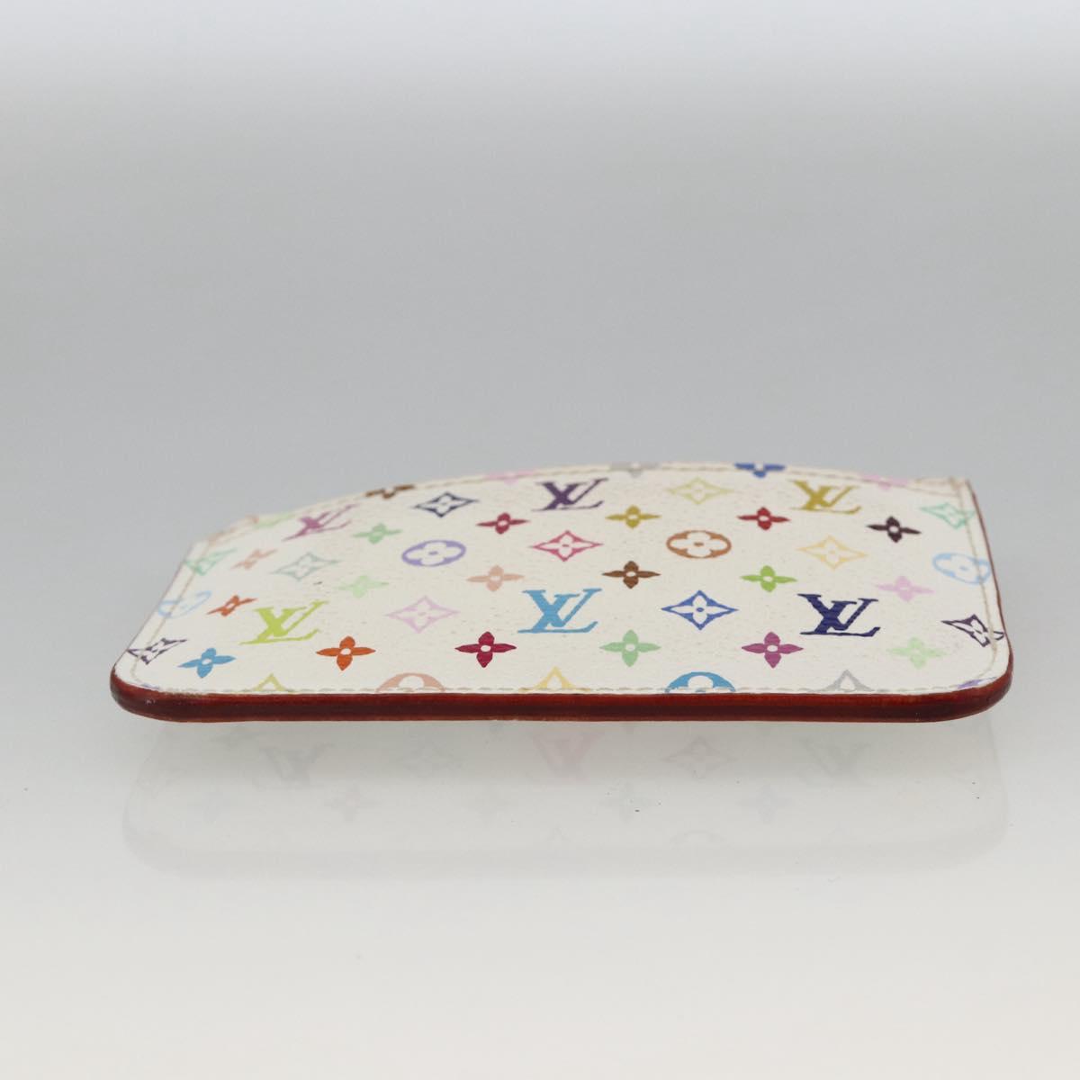 LOUIS VUITTON Multicolor Pochette Cles NM Coin Purse White M93734 Auth BAZ750A