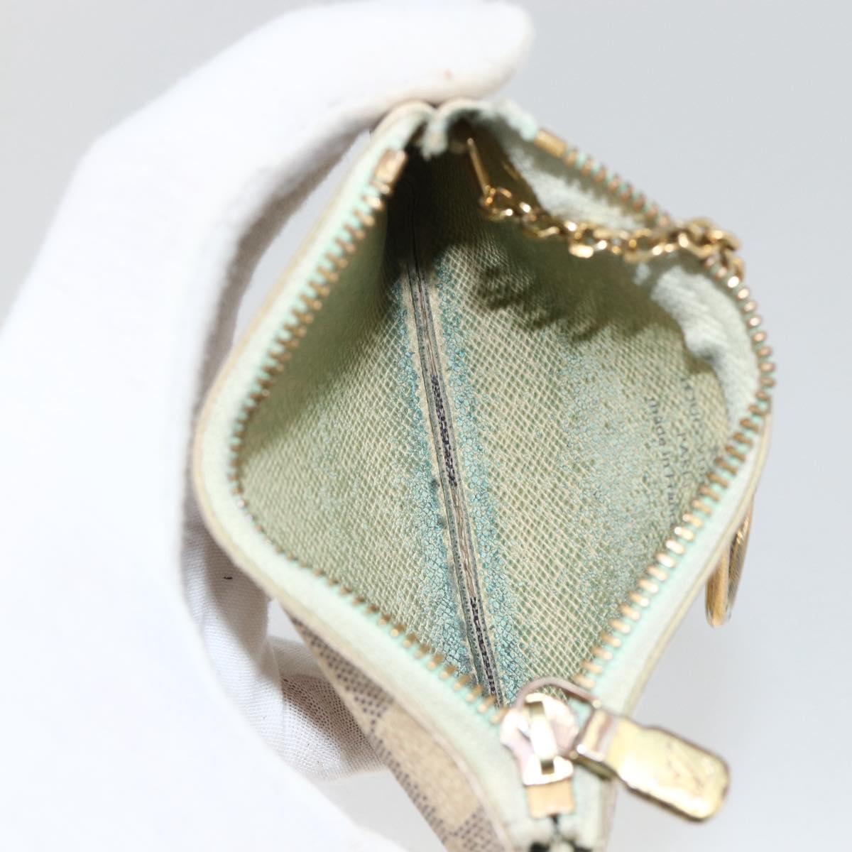 LOUIS VUITTON Damier Azur Pochette Cles Coin Purse N62659 LV Auth BAZ751