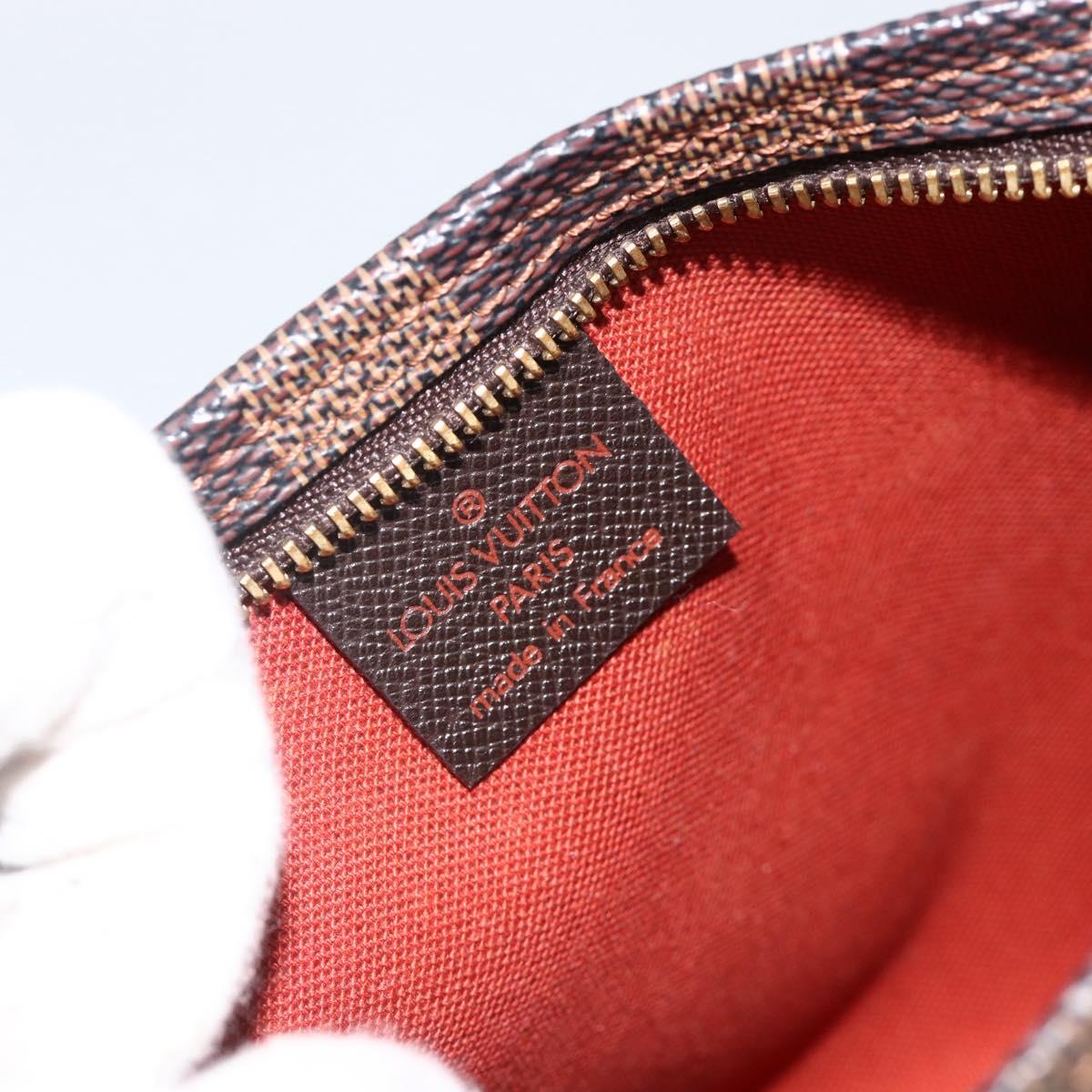 LOUIS VUITTON Damier Ebene Trousse makeup Pouch N51982 LV Auth BAZ758A