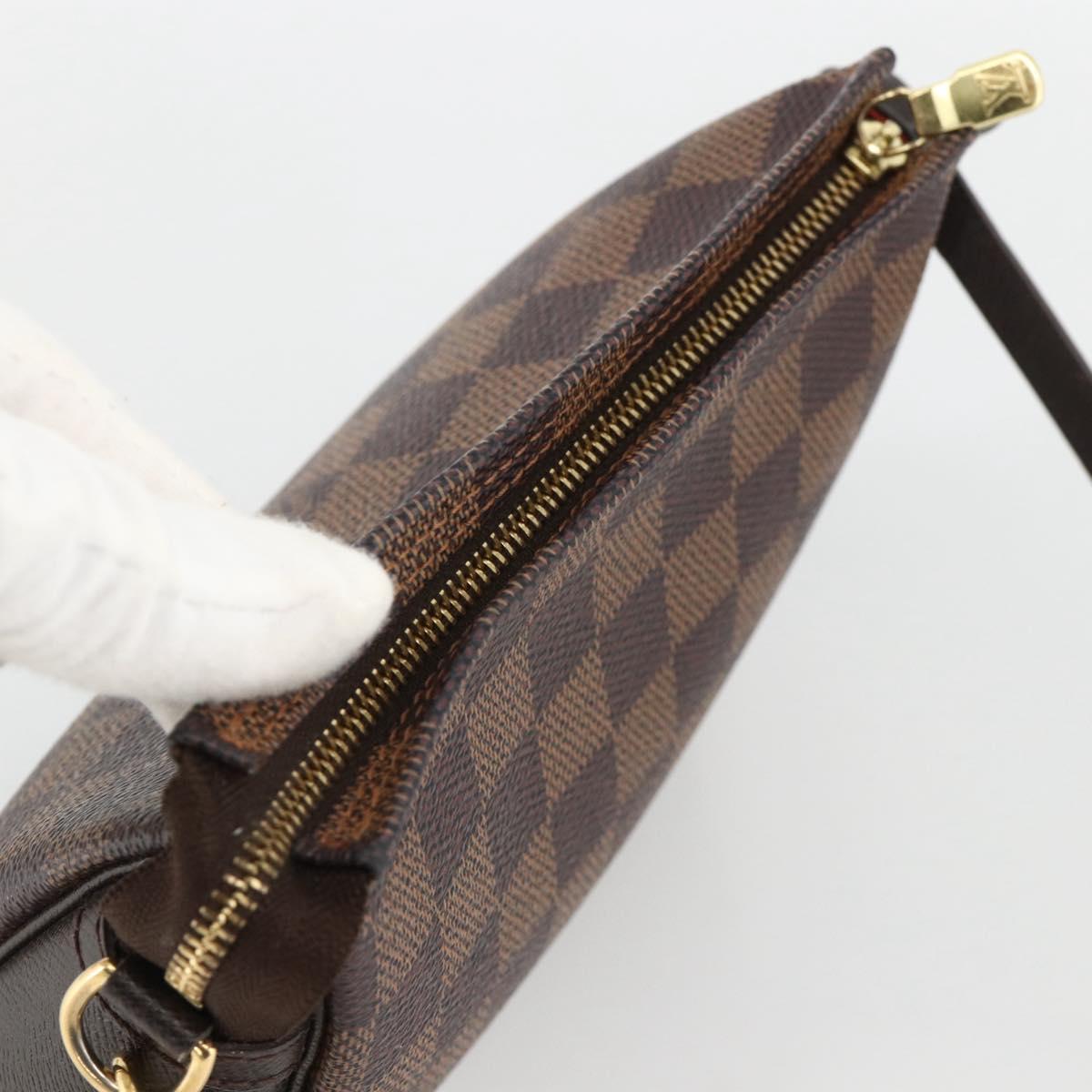 LOUIS VUITTON Damier Ebene Trousse makeup Pouch N51982 LV Auth BAZ758A