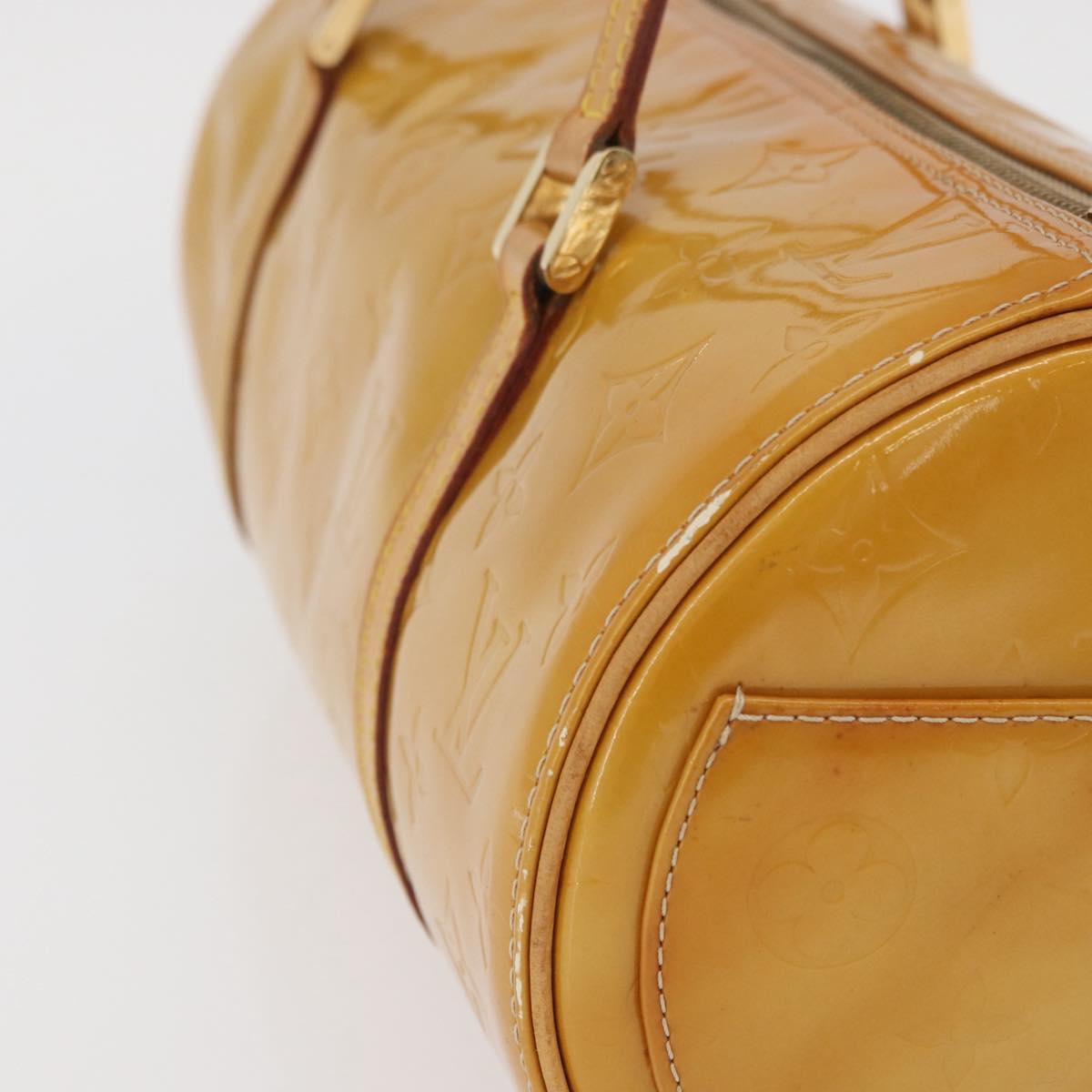 LOUIS VUITTON Monogram Vernis Bedford Hand Bag Beige M91006 LV Auth BAZ767