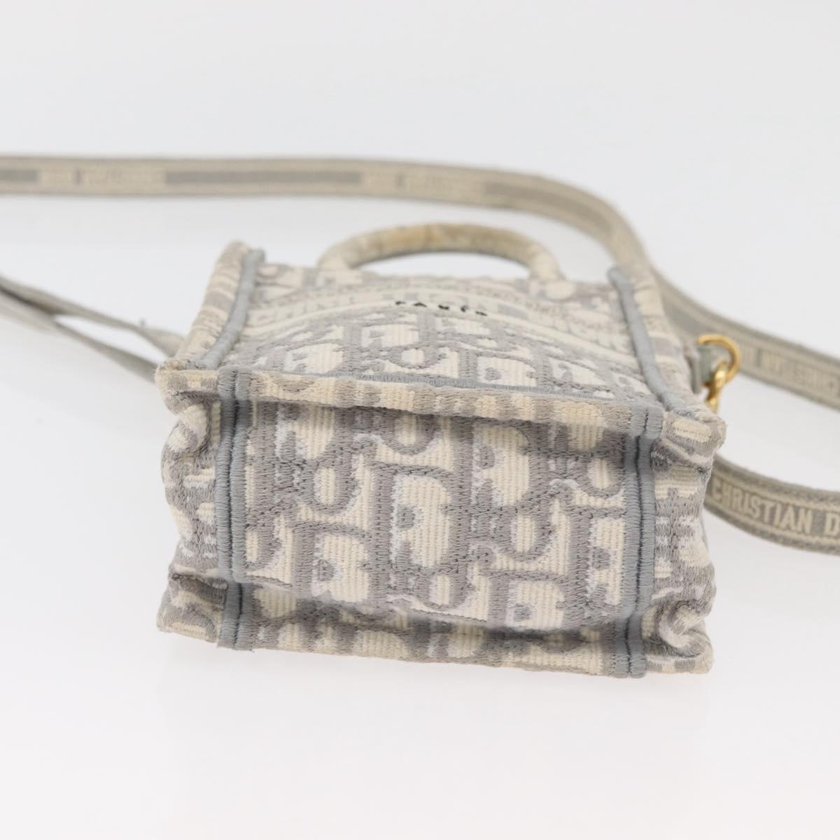 Christian Dior Trotter Canvas Book Tote Vertical Bag Mini Bag 2way Auth BAZ782A