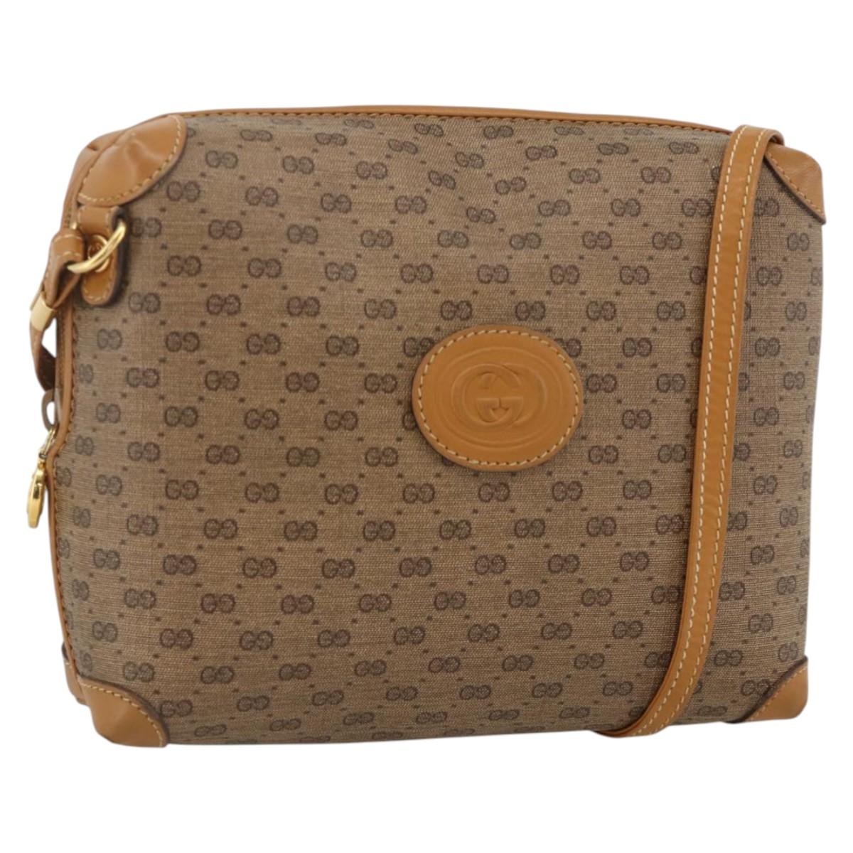 GUCCI Micro GG Supreme Shoulder Bag PVC Beige Gold 007 115 0093 Auth BAZ805