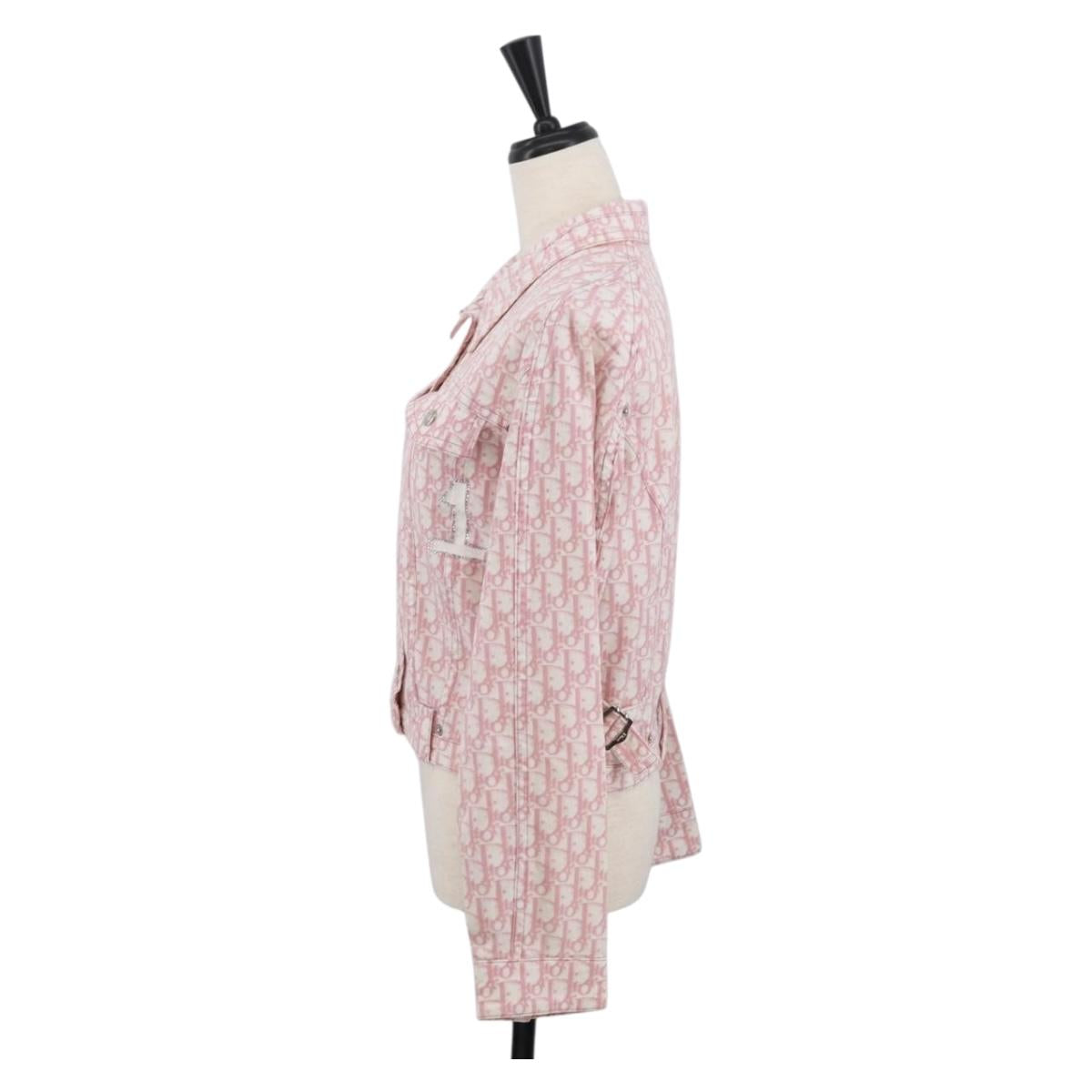 Christian Dior Trotter Canvas Jacket Pink Auth BAZ825SAM