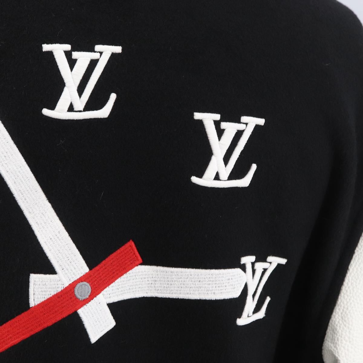LOUIS VUITTON Puppet Baseball Jacket Wool Black 1A8PML LV Auth BAZ826SM