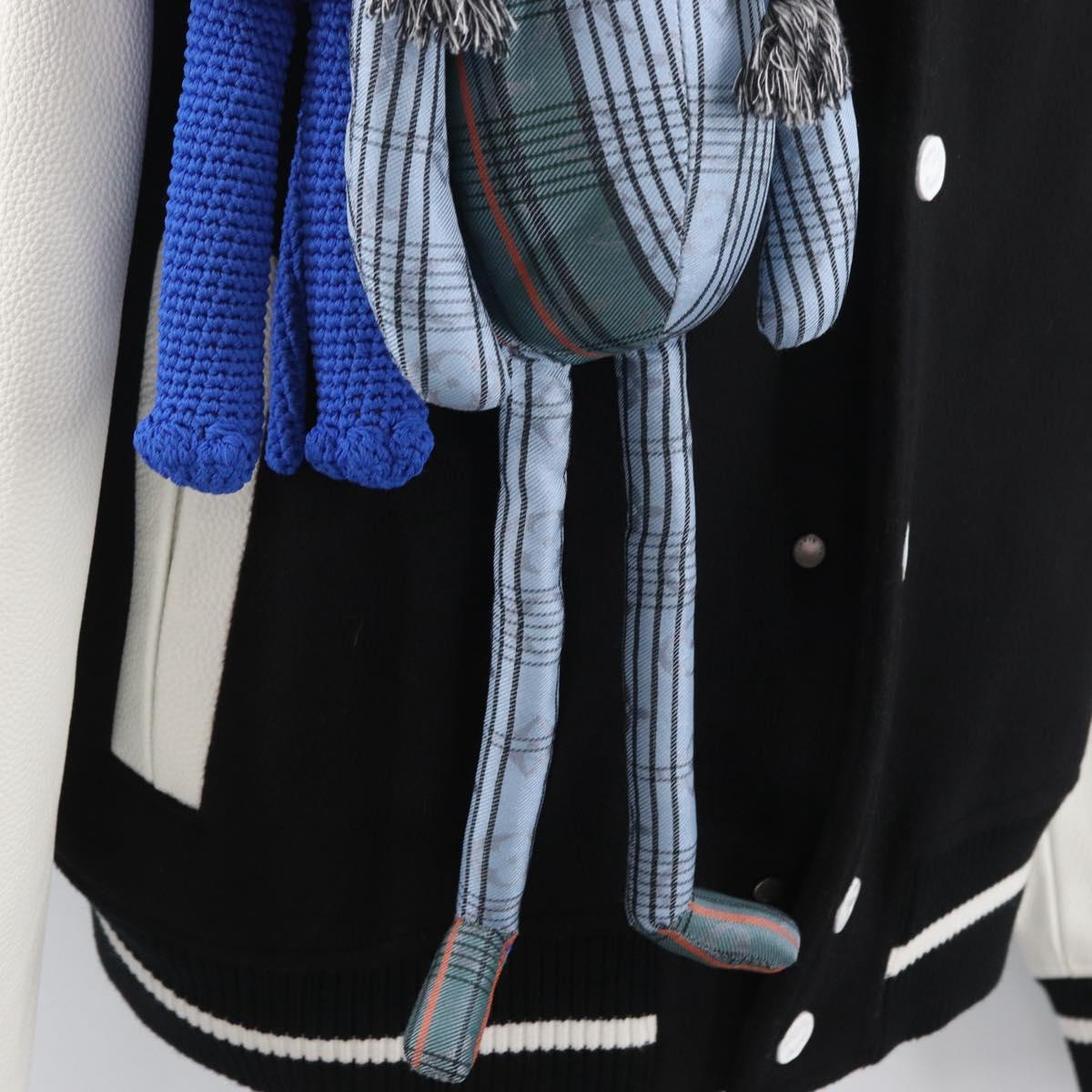 LOUIS VUITTON Puppet Baseball Jacket Wool Black 1A8PML LV Auth BAZ826SM