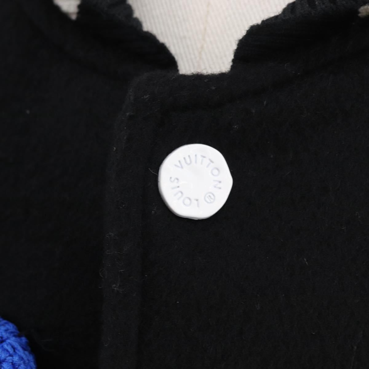 LOUIS VUITTON Puppet Baseball Jacket Wool Black 1A8PML LV Auth BAZ826SM