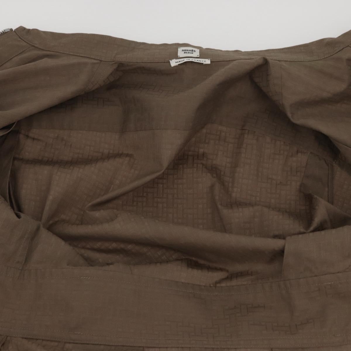 HERMES Granturararara One Piece Shirt Cotton Beige 3H0544DH Auth BAZ827M
