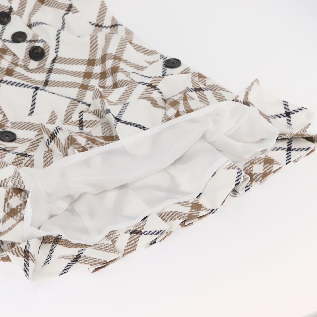 BURBERRY Nova Check Sleeveless Dress Shirt Cotton White Auth BAZ832A