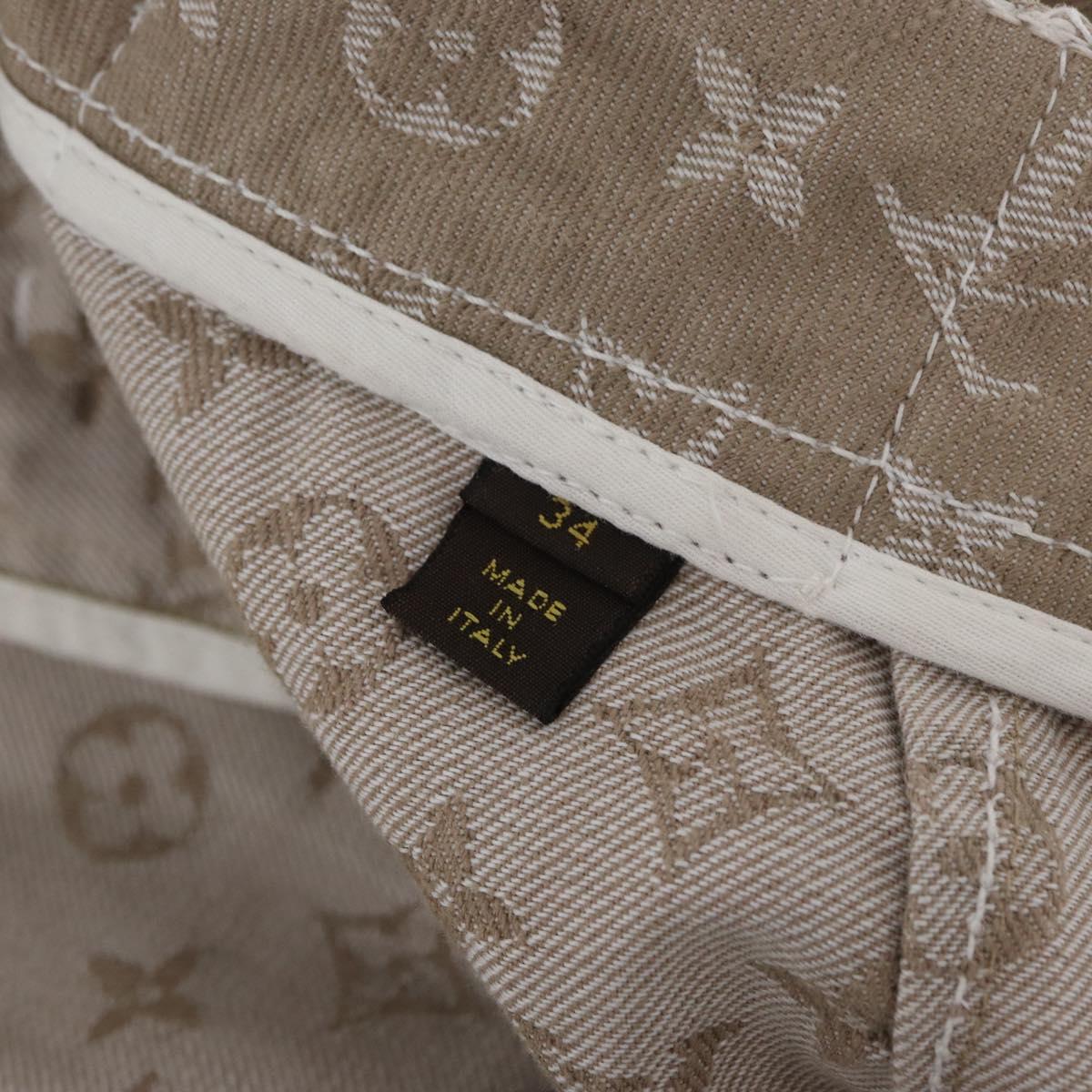 LOUIS VUITTON Monogram Denim skirt Beige LV Auth BAZ833SAM
