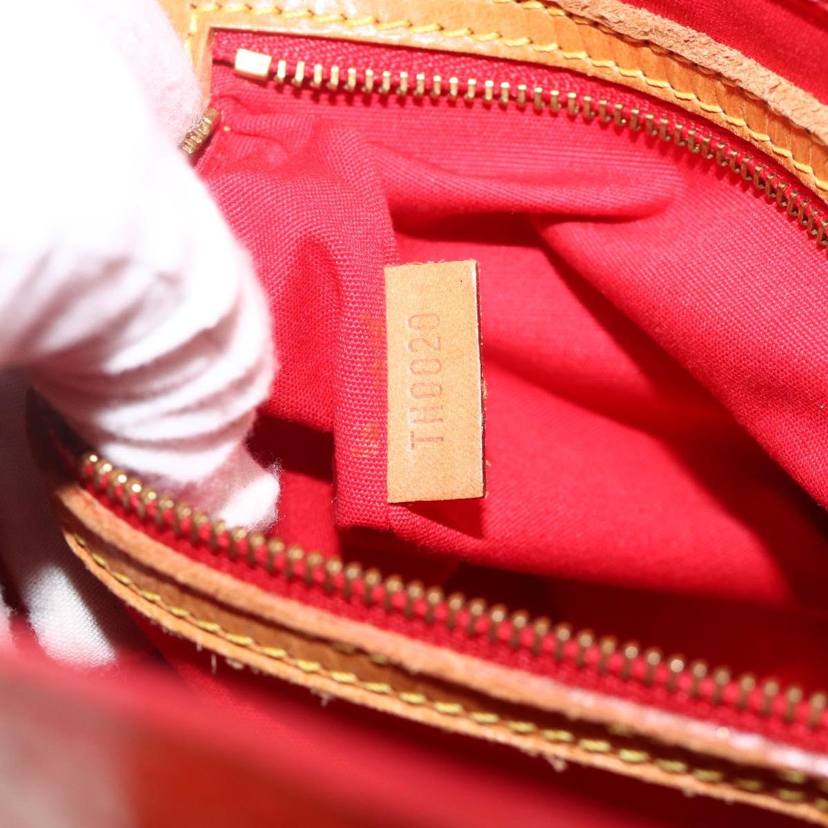 LOUIS VUITTON Monogram Vernis Reade MM Hand Bag Red Rouge M91086 LV Auth BAZ846