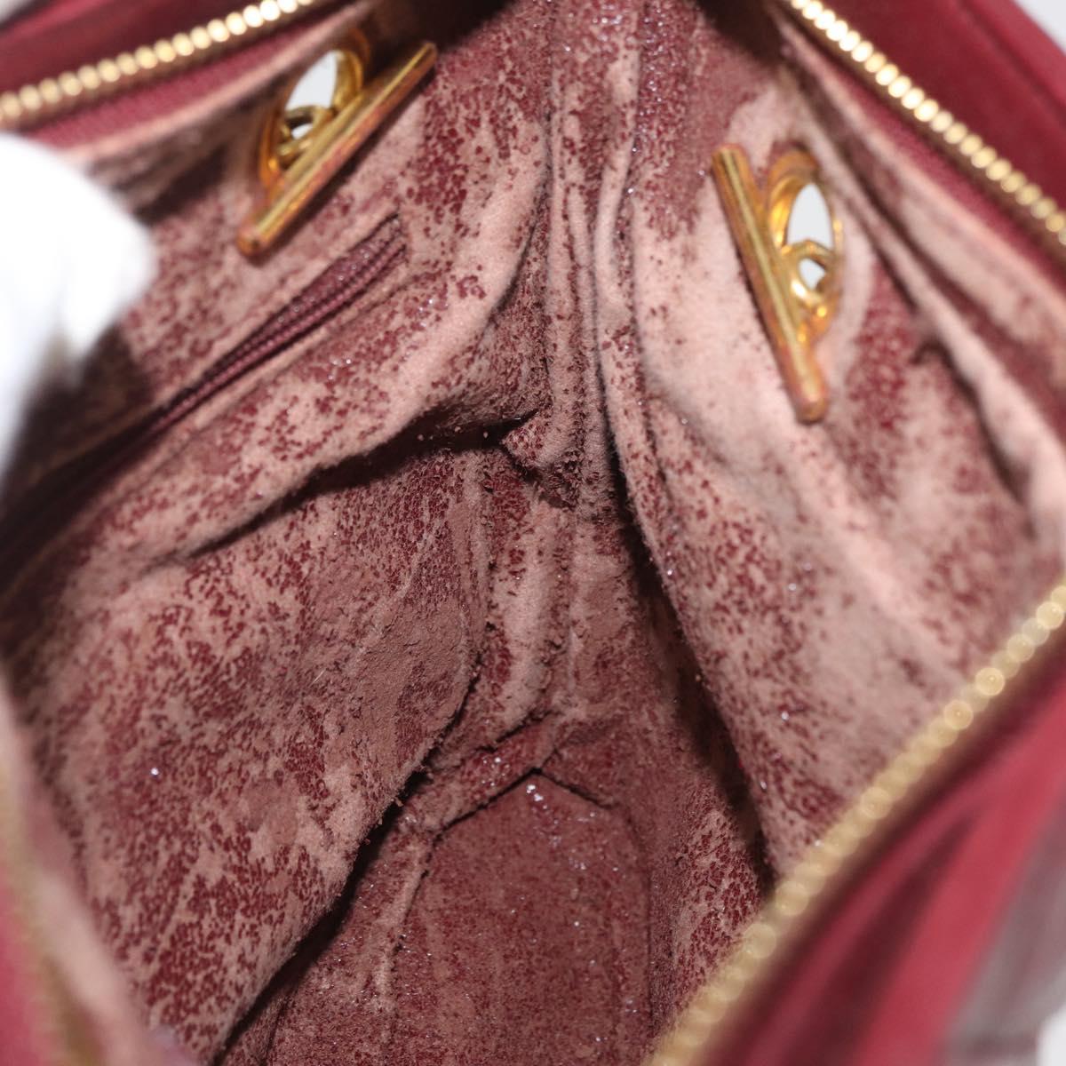 CHANEL Matelasse Chain Shoulder Bag Lamb Skin Bordeaux Gold CC Auth BAZ867