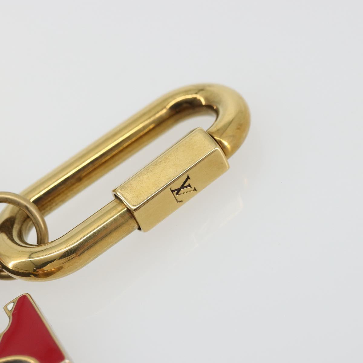 LOUIS VUITTON Bijoux Sac LV Flag Key Holder metal Gold Tone MP2484 Auth BAZ874A