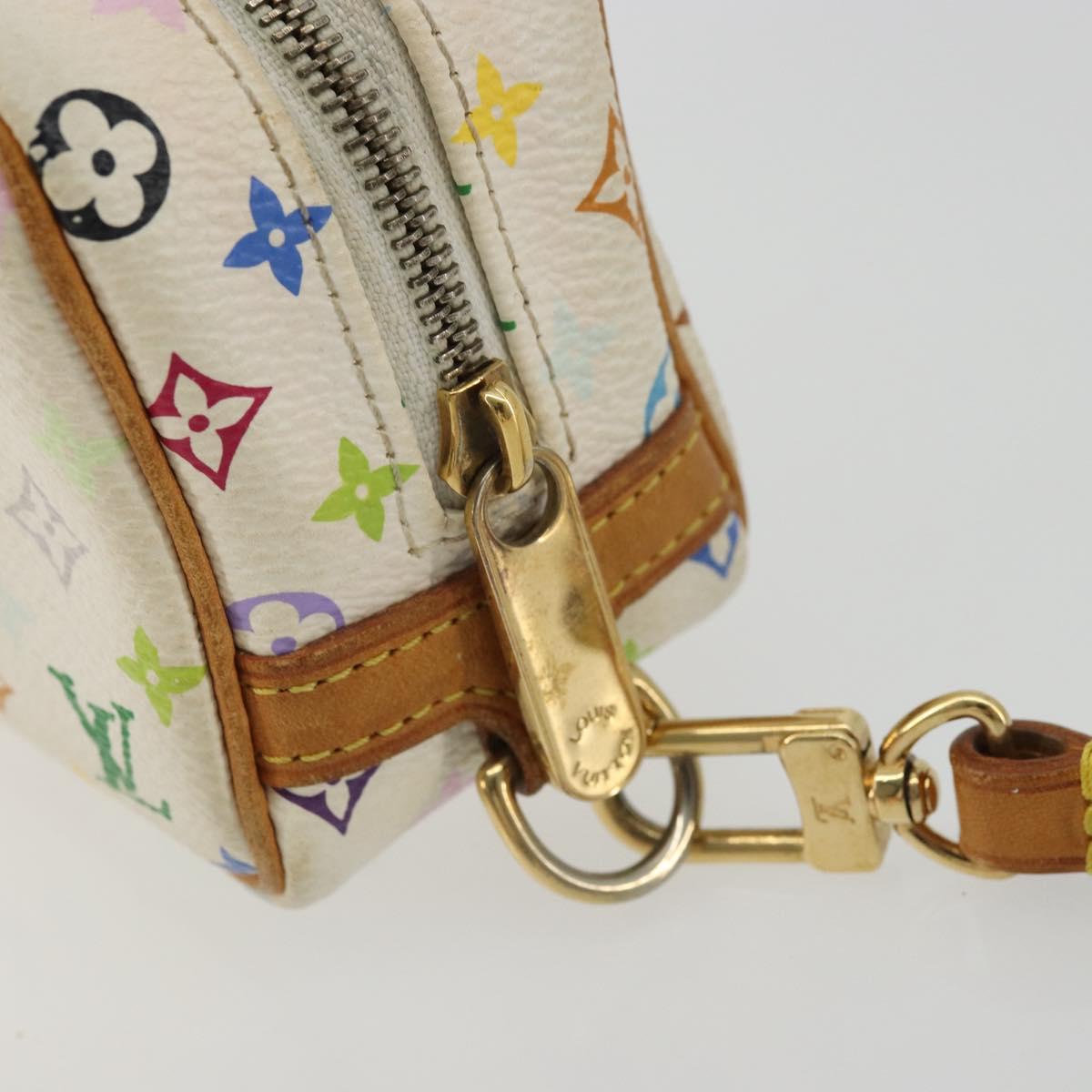 LOUIS VUITTON Monogram Multicolor Trousse Wapity Pouch White M58033 Auth BAZ880A
