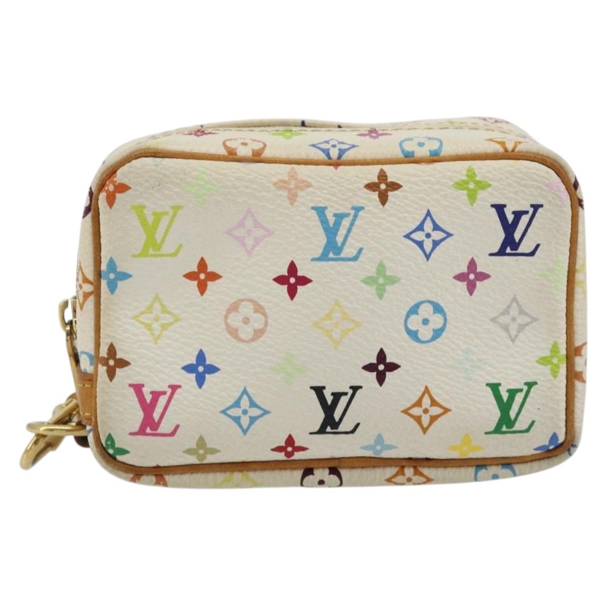 LOUIS VUITTON Monogram Multicolor Trousse Wapity Pouch White M58033 Auth BAZ880A