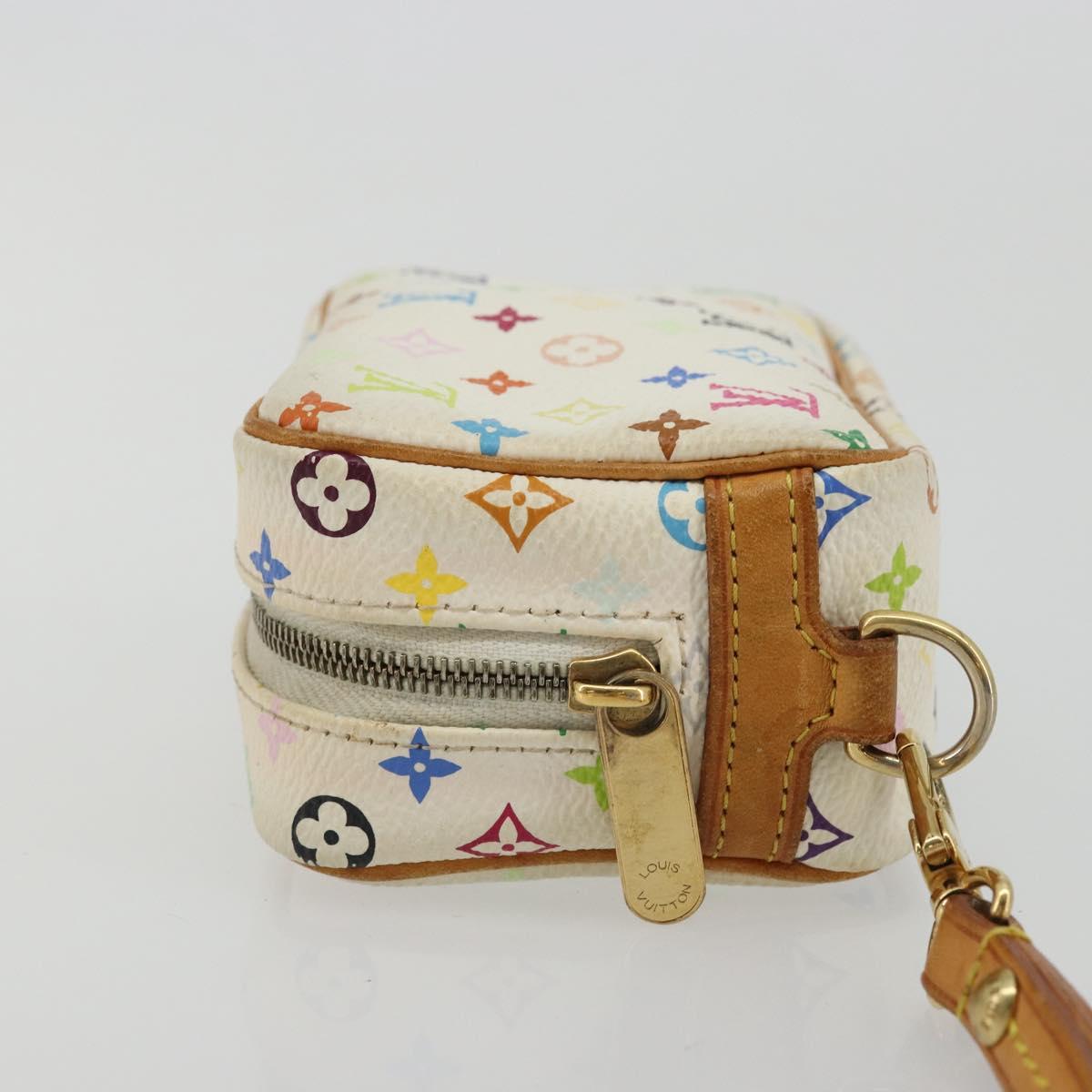 LOUIS VUITTON Monogram Multicolor Trousse Wapity Pouch White M58033 Auth BAZ880A