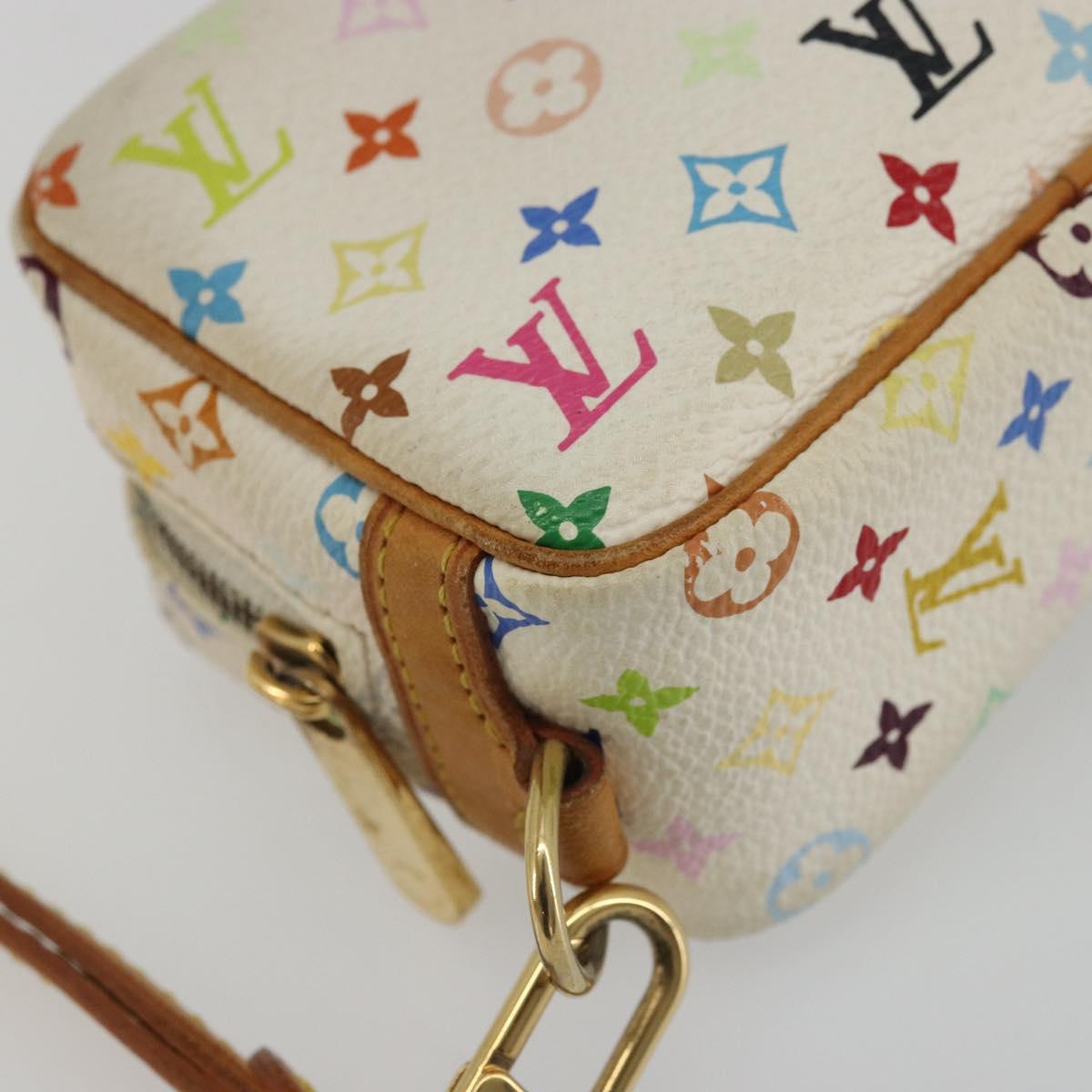 LOUIS VUITTON Monogram Multicolor Trousse Wapity Pouch White M58033 Auth BAZ880A