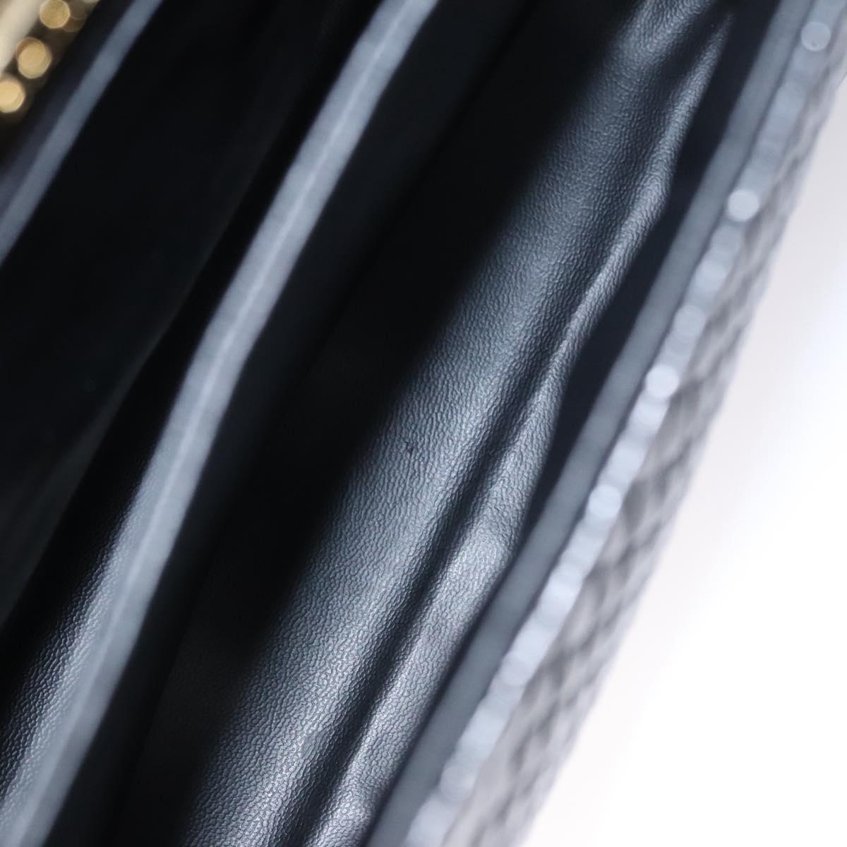 BALLY Hand Bag Leather Black Gold Auth BD031