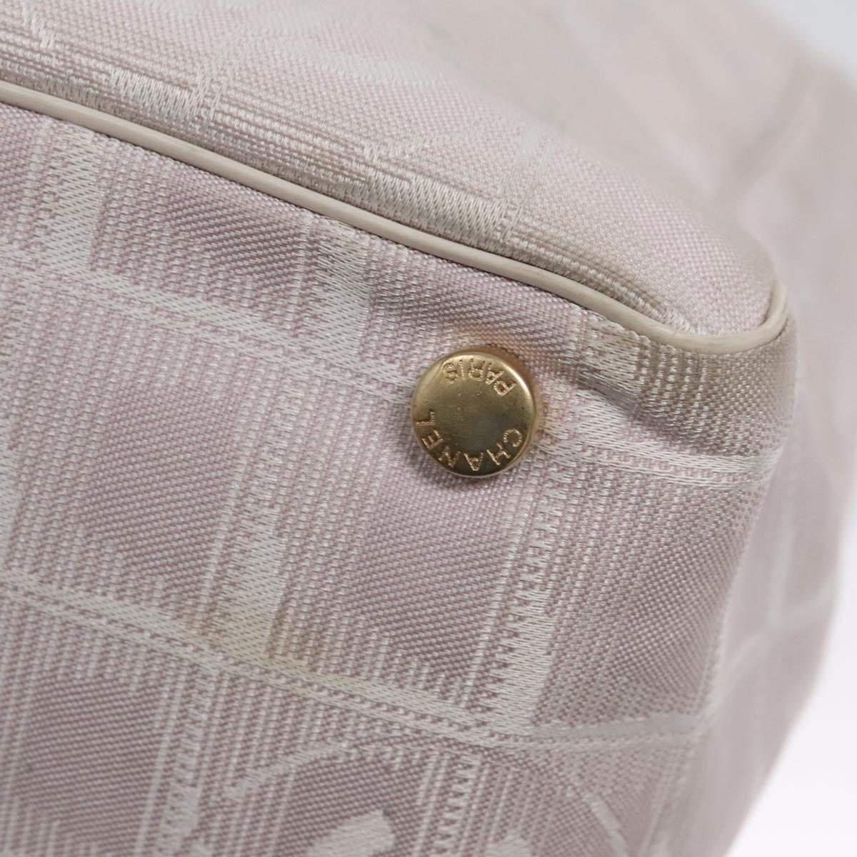 CHANEL New Travel Line Hand Bag Nylon Leather Pink White gold CC Auth BD049