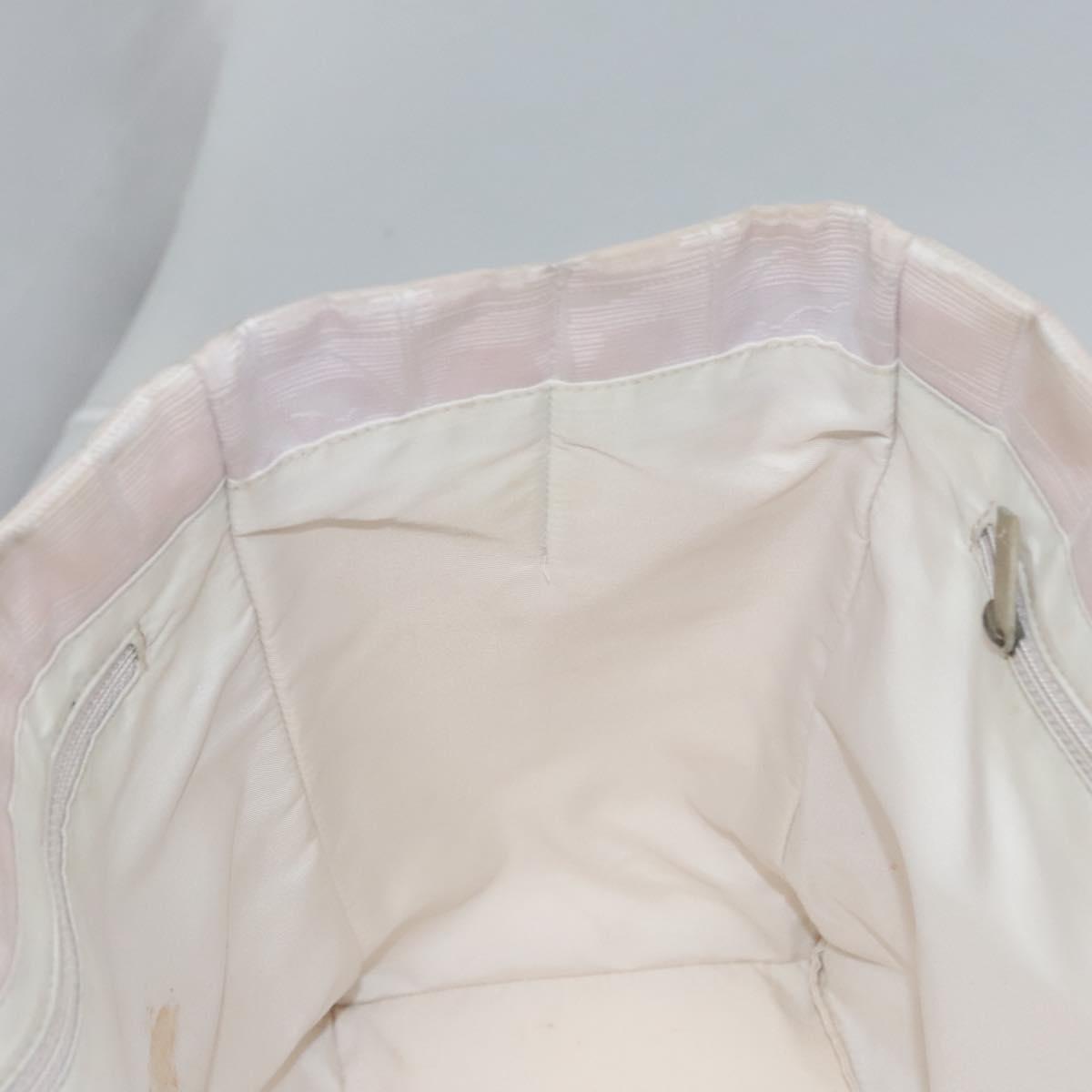 CHANEL New Travel Line Hand Bag Nylon Leather Pink White gold CC Auth BD049