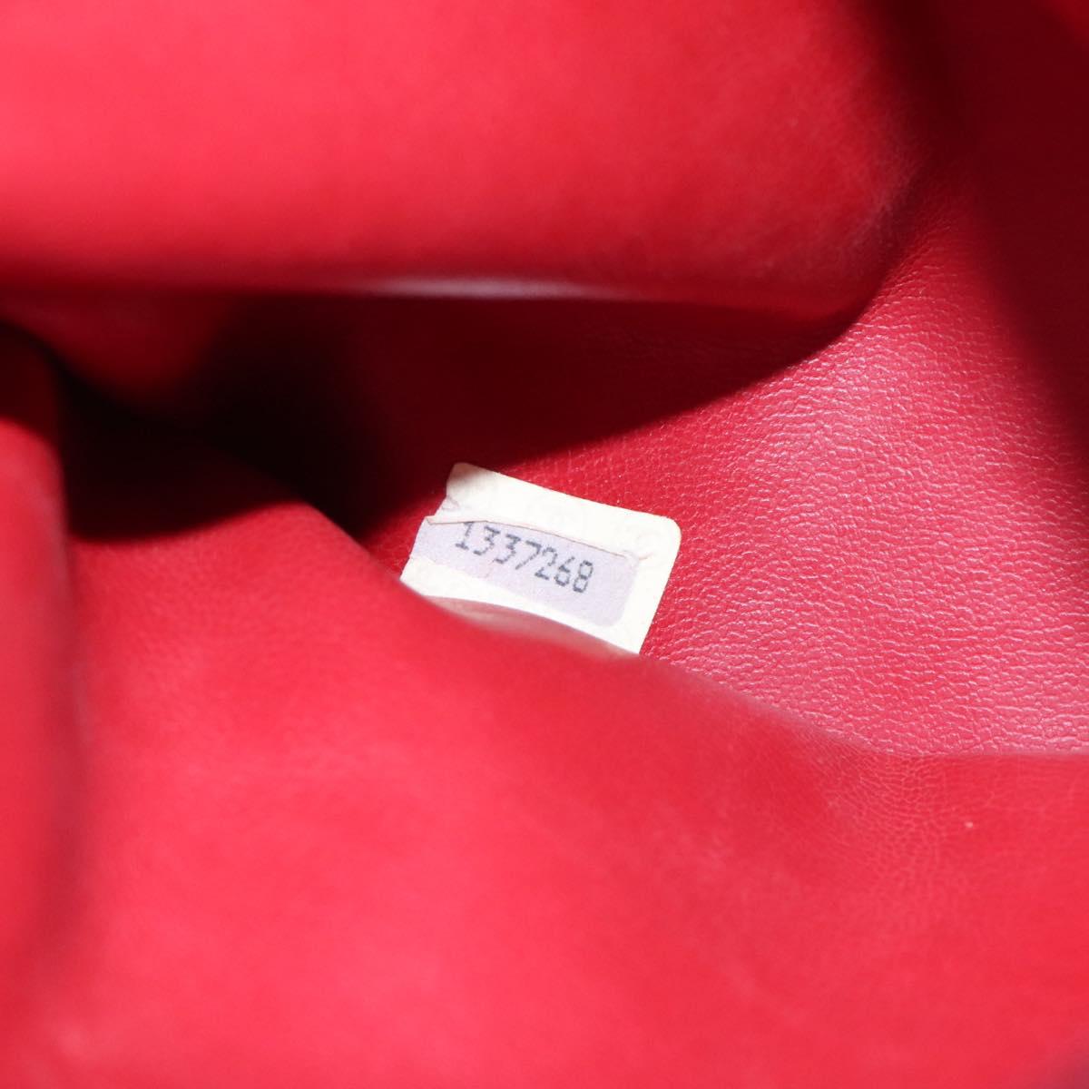 CHANEL Matelasse Hand Bag Lamb Skin Red Gold CC Auth BD051