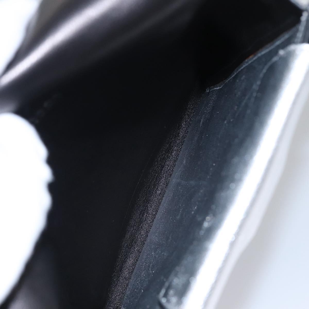 PRADA Chain Hand Bag Leather 2way Silver Auth BD055AV