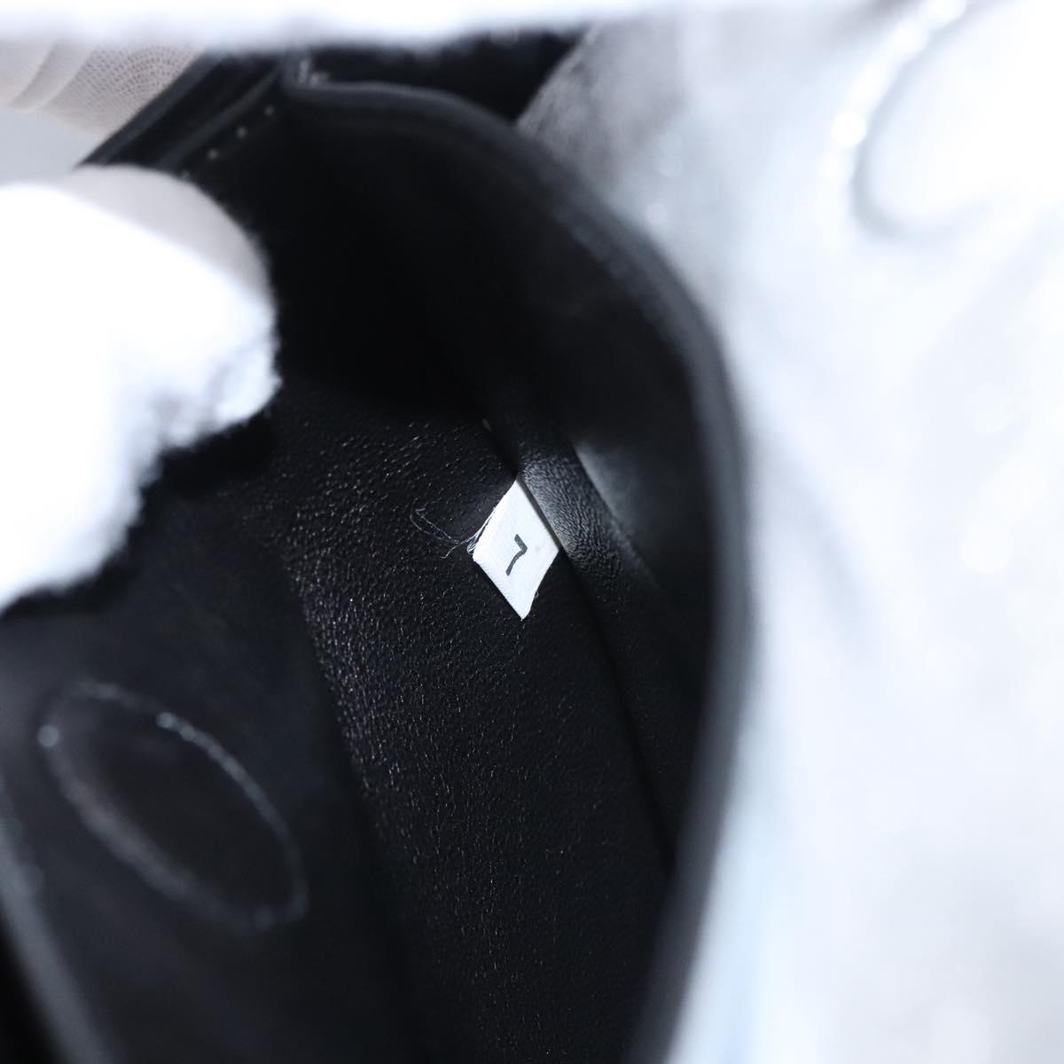 PRADA Chain Hand Bag Leather 2way Silver Auth BD055AV