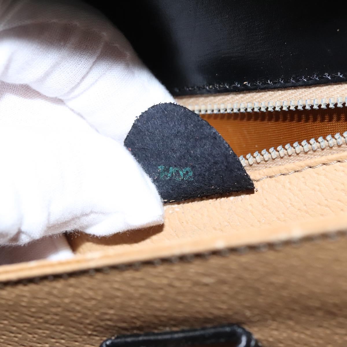 CELINE Hand Bag Leather Black Gold Auth BD058V