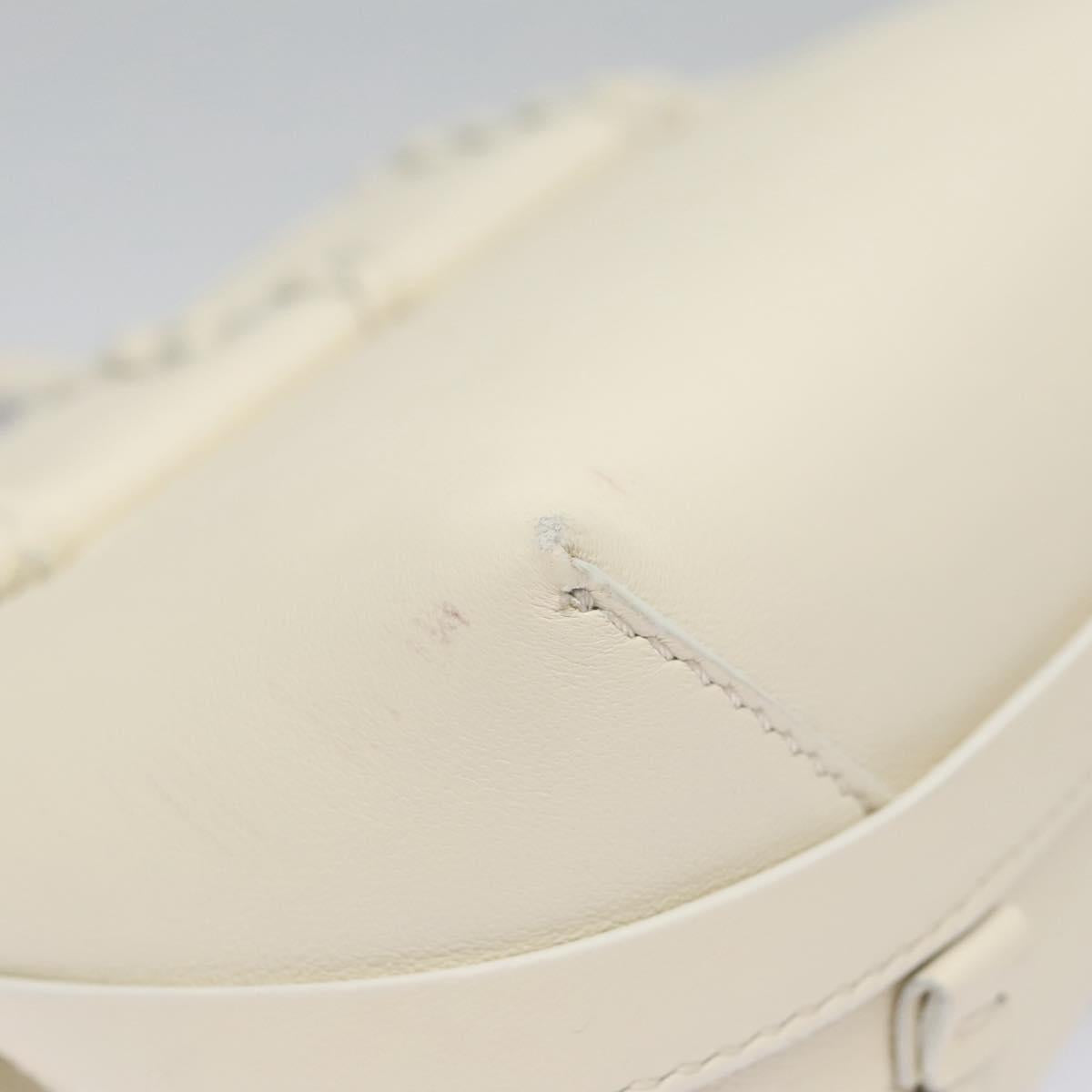 Chloe Fringe Hand Bag Leather 2way White Auth BD060AV