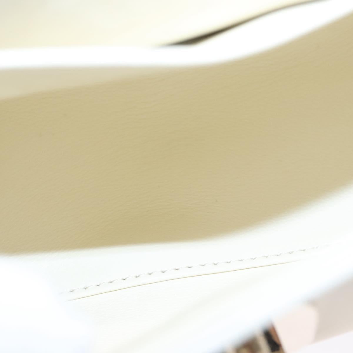 Chloe Fringe Hand Bag Leather 2way White Auth BD060AV