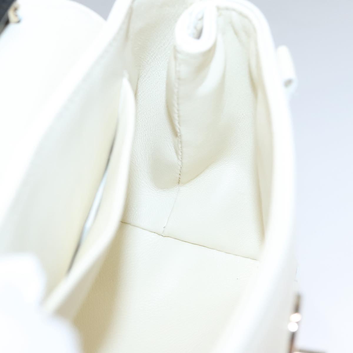 Chloe Fringe Hand Bag Leather 2way White Auth BD060AV