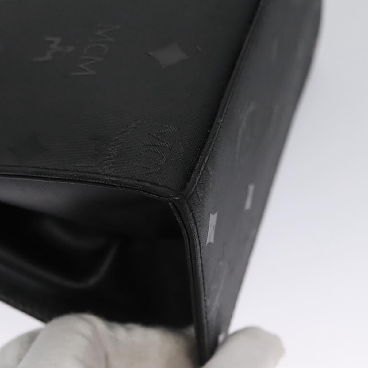 MCM Vicetos Logogram Hand Bag Nylon Black Gold Auth BD073