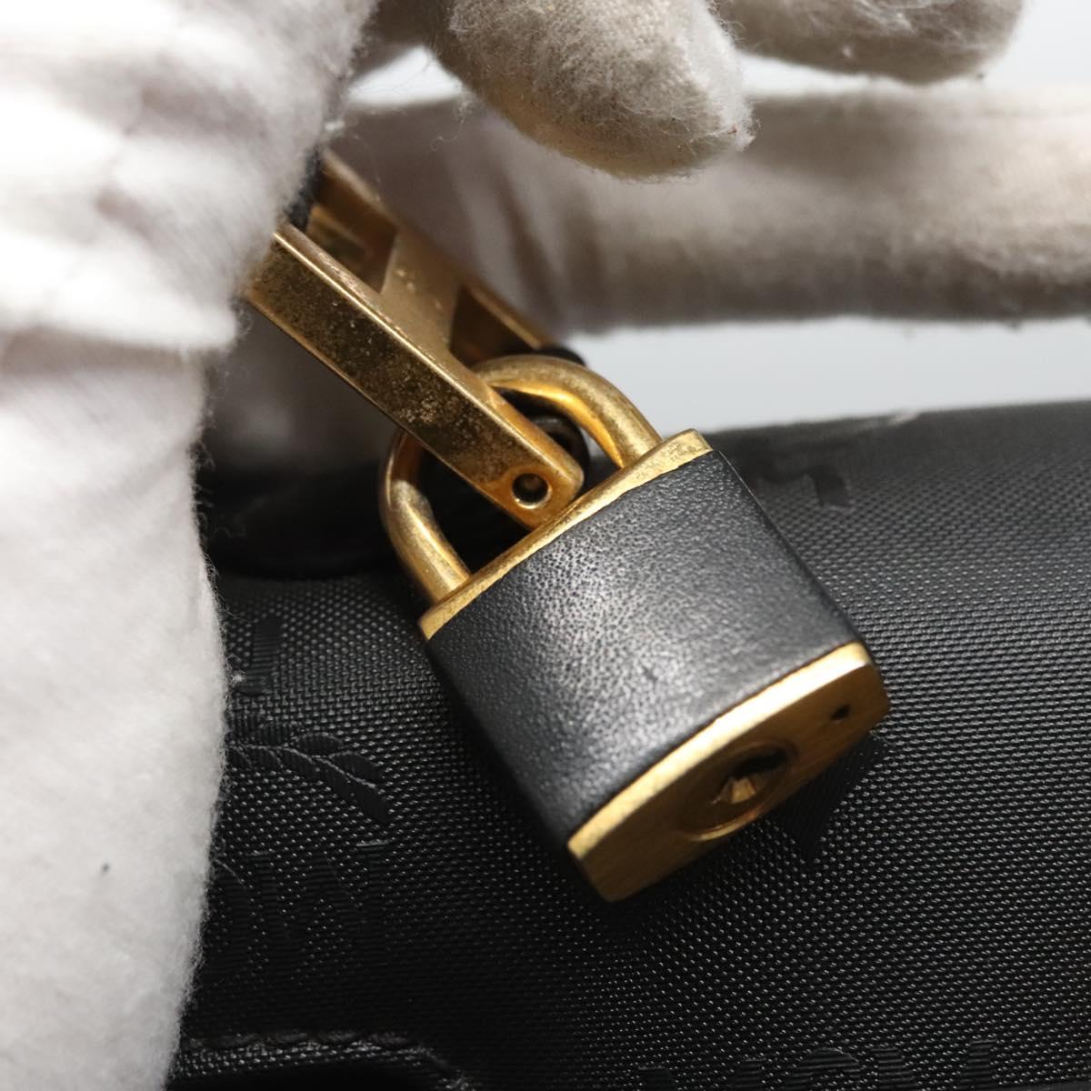 MCM Vicetos Logogram Hand Bag Nylon Black Gold Auth BD073