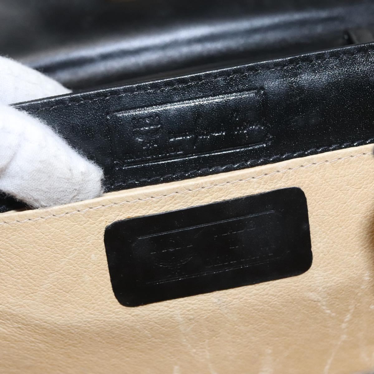 MCM Vicetos Logogram Hand Bag Nylon Black Gold Auth BD073