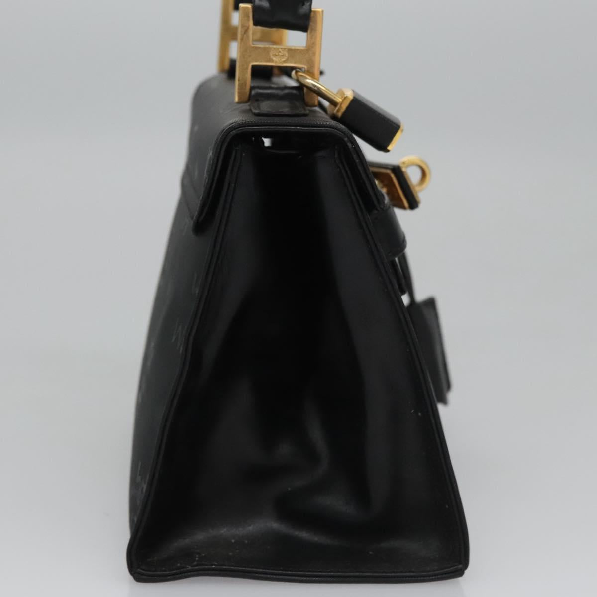 MCM Vicetos Logogram Hand Bag Nylon Black Gold Auth BD073