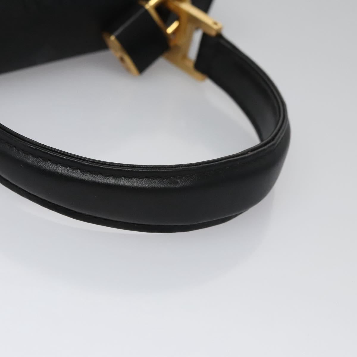 MCM Vicetos Logogram Hand Bag Nylon Black Gold Auth BD073