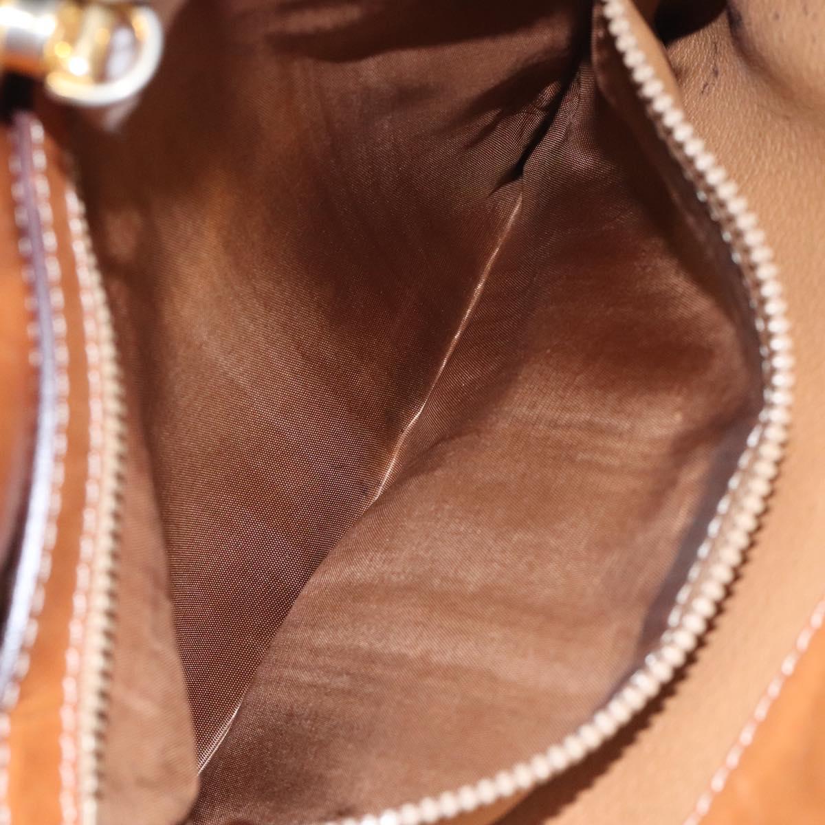 CELINE Macadam Canvas Shoulder Bag PVC Leather Brown Gold Auth BD091