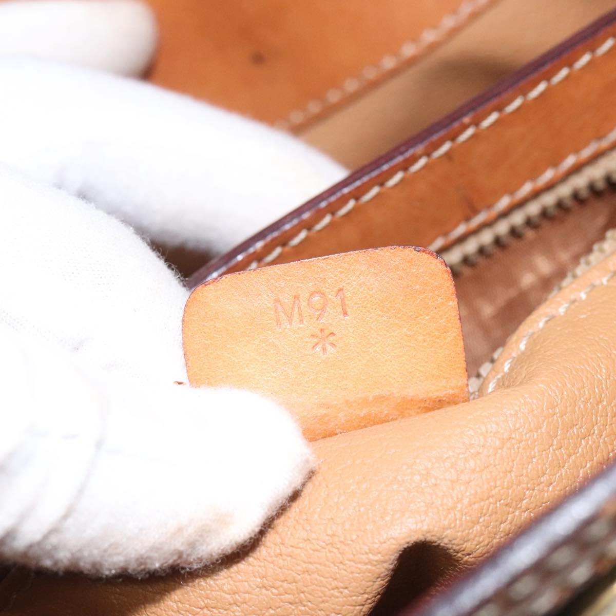 CELINE Macadam Canvas Shoulder Bag PVC Leather Brown Gold Auth BD091