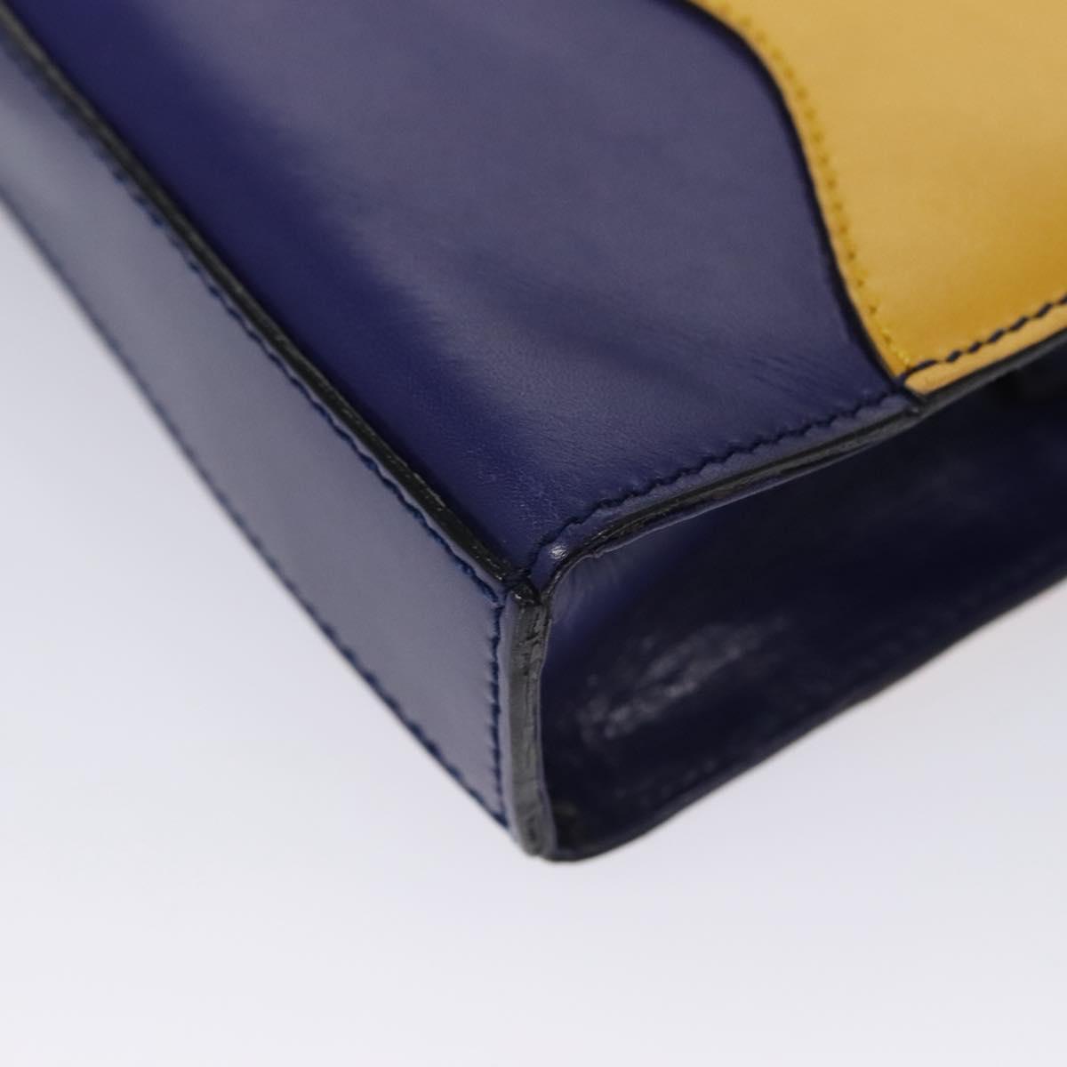 CELINE Chain Shoulder Bag Leather Multicolor Gold Auth BD096AV