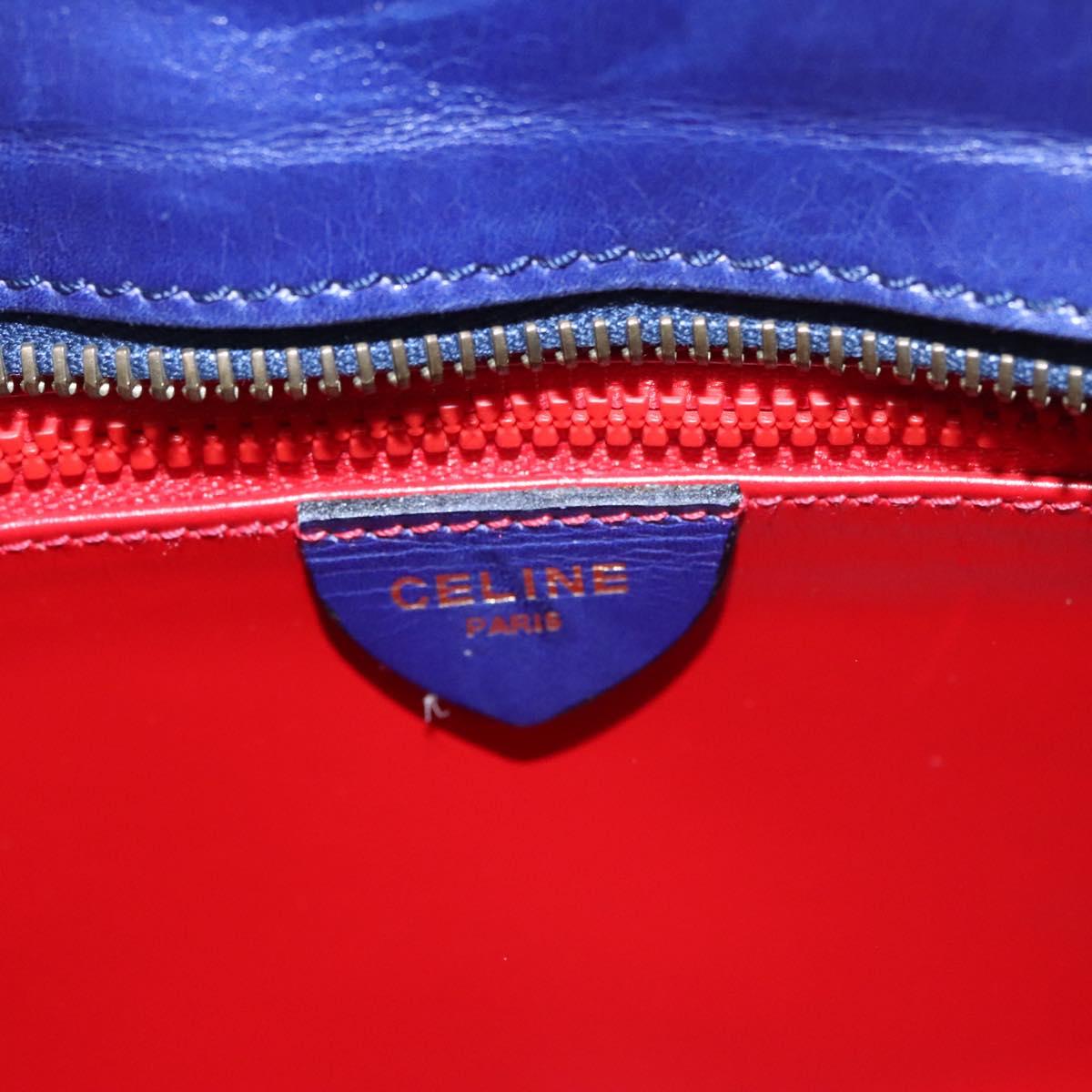 CELINE Chain Shoulder Bag Leather Multicolor Gold Auth BD096AV