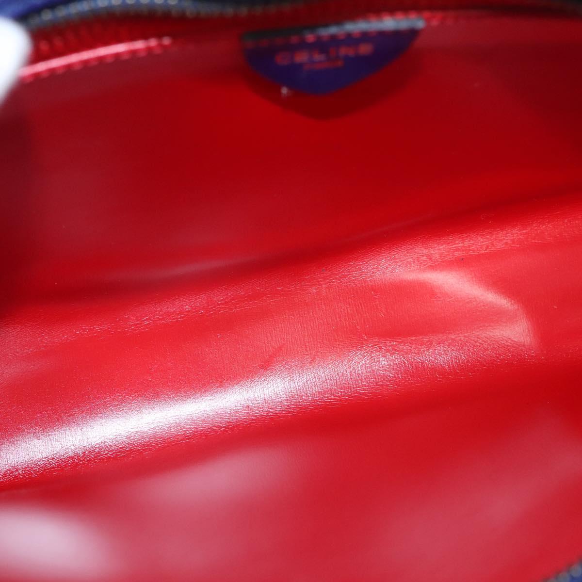 CELINE Chain Shoulder Bag Leather Multicolor Gold Auth BD096AV