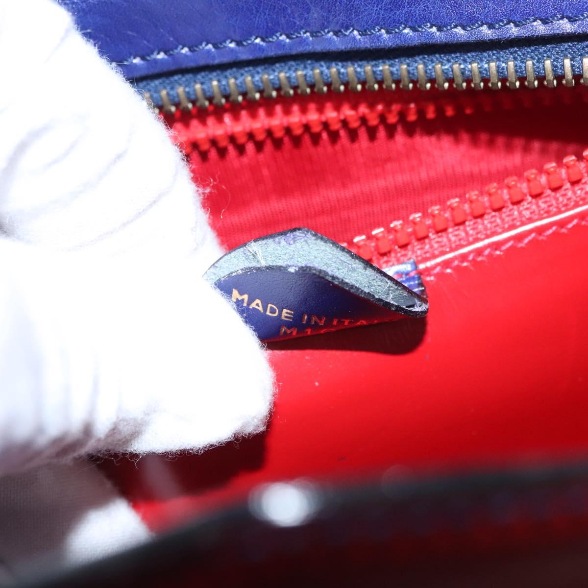 CELINE Chain Shoulder Bag Leather Multicolor Gold Auth BD096AV