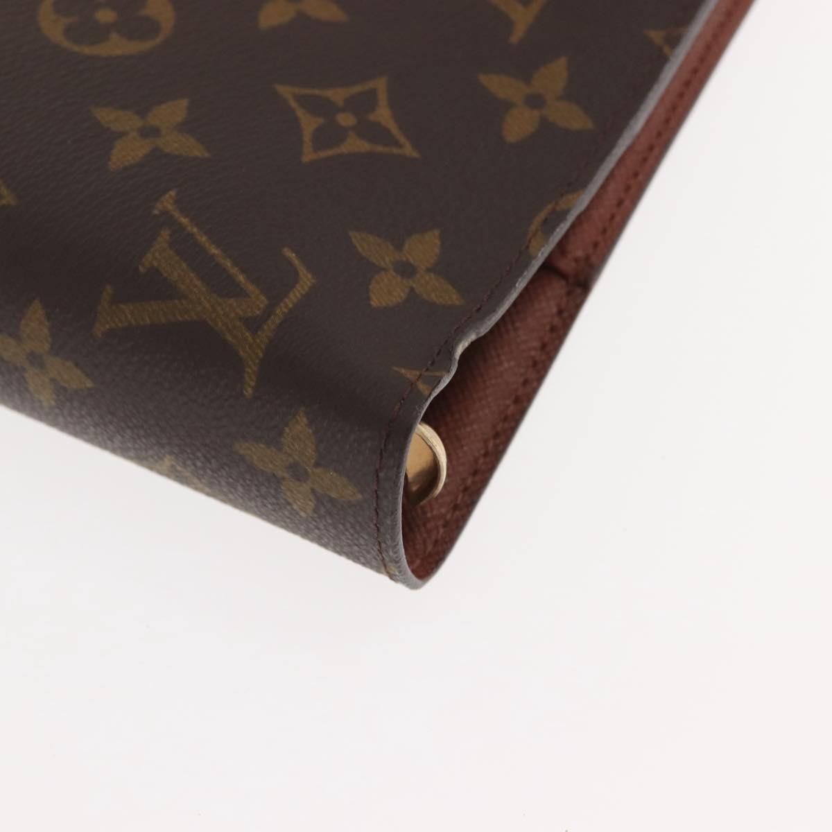 LOUIS VUITTON Monogram Agenda GM Day Planner Cover R20006 LV Auth BD1000