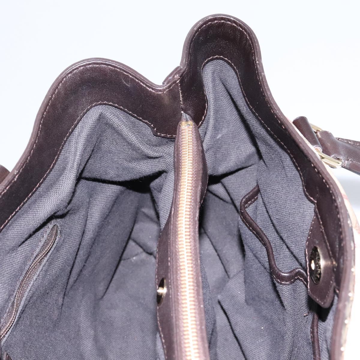 BURBERRY Nova Check Shoulder Bag PVC Beige Auth BD1024