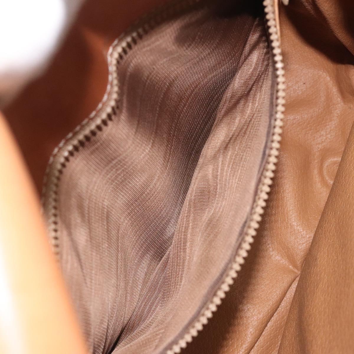 CELINE Macadam Canvas Shoulder Bag PVC Leather Brown Gold Auth BD1027