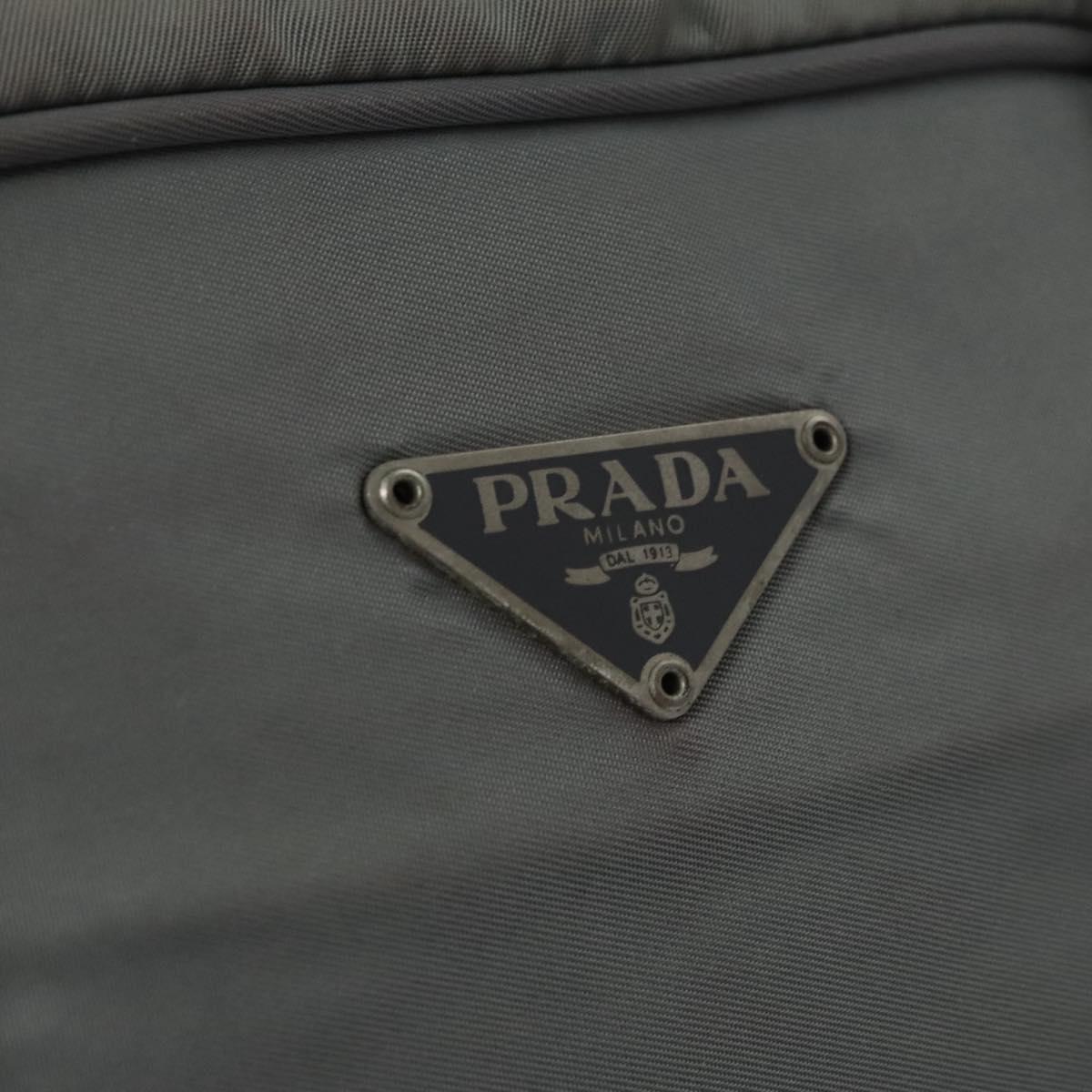 PRADA Hand Bag Nylon Gray Auth BD1037
