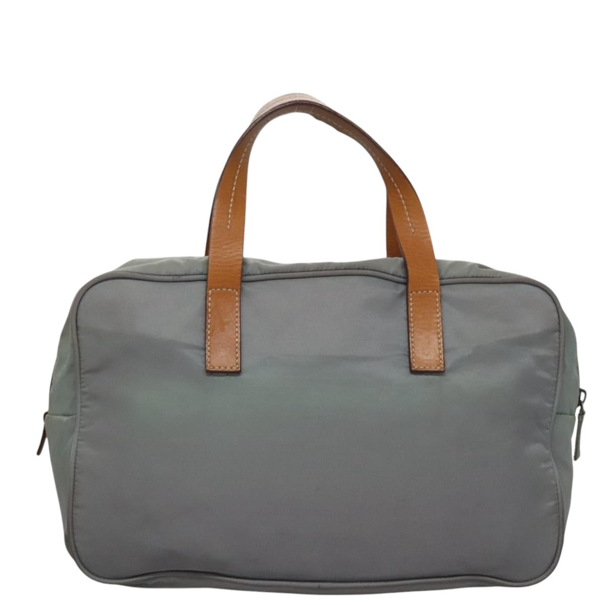 PRADA Hand Bag Nylon Gray Auth BD1037