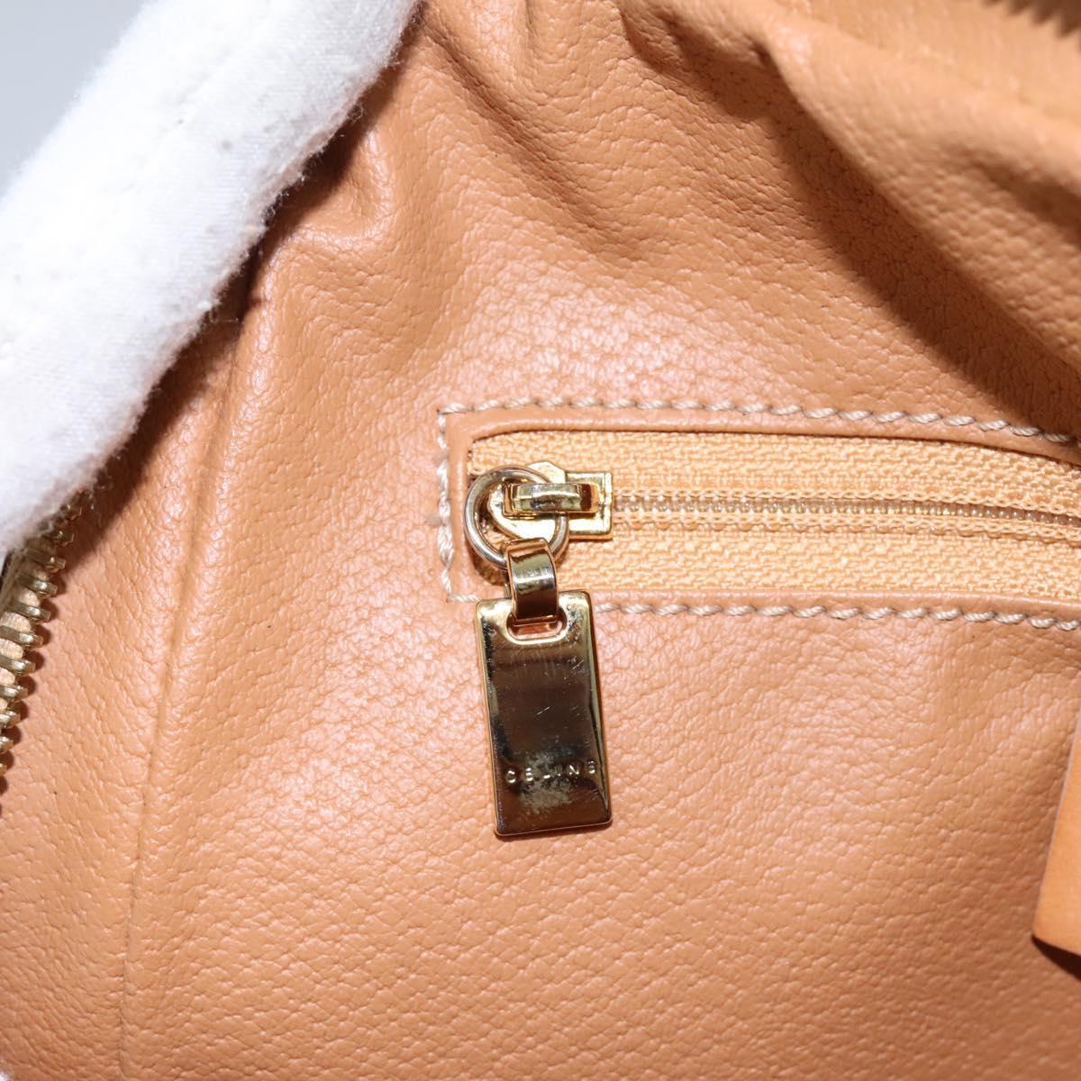 CELINE Macadam Canvas Backpack PVC Leather Beige Auth BD1038