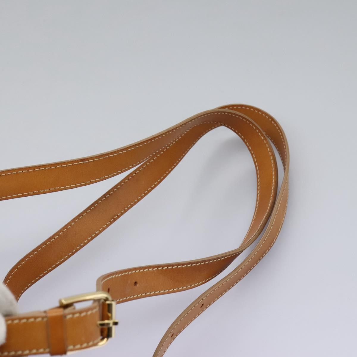 CELINE Macadam Canvas Backpack PVC Leather Beige Auth BD1038